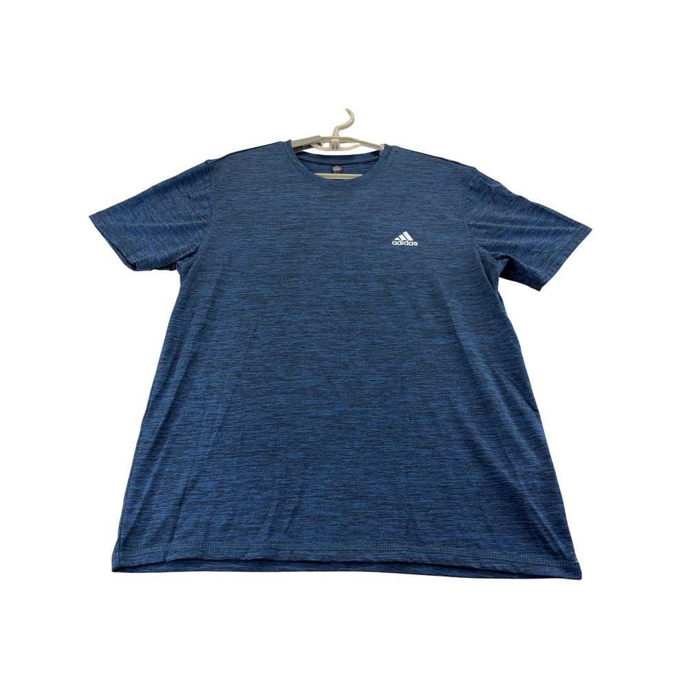 Adidas T-Shirt Mens M Blue Golf Short Sleeve Heathered Polyester Activewear